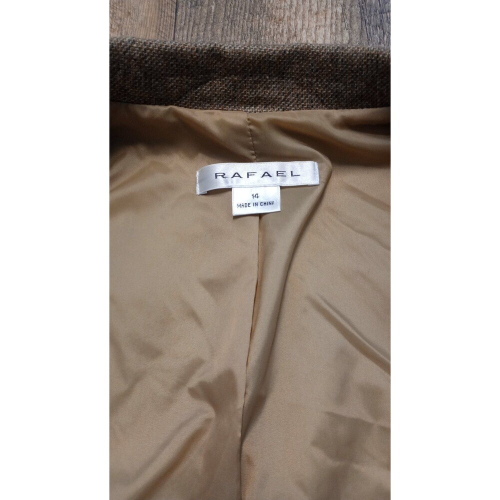 Women's Rafael Khaki Tan Wool Blend Blazer Jacket, Size 14 - Picture 9 of 11